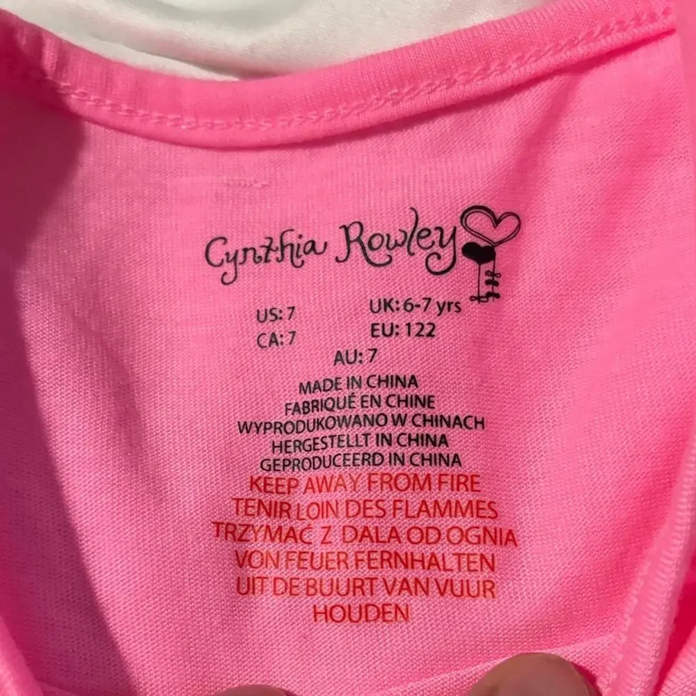 Cynthia Rowley 8 Pink Mermaid Kids Pajamas nwot polka dot bottoms Mermaid top